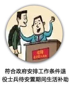 符合政府安排工作条件退役士兵待安置期间生活补助